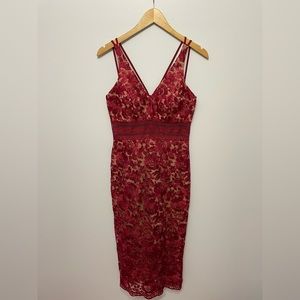 XScape Formal Red Lace Dress